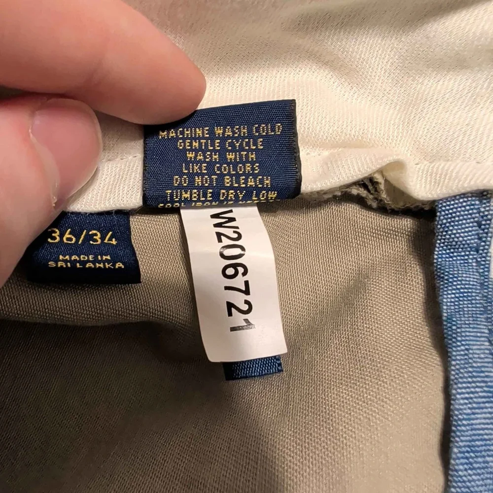 Polo Ralph Lauren Chino Pants‎ Mens 36x34 Tan Khaki Classic Fit Straight Cotton